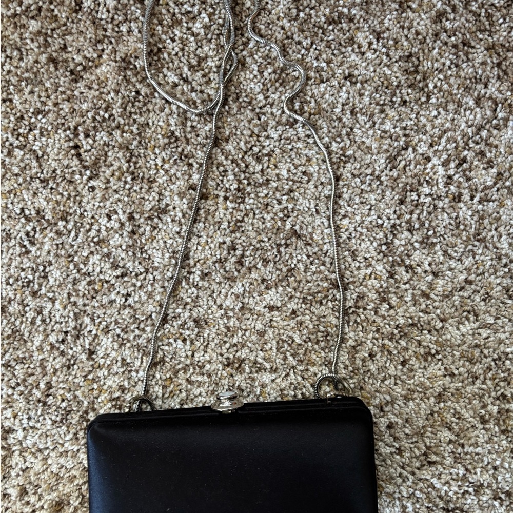 Ellen Tracy Black Crossbody Bag with Chain Strap